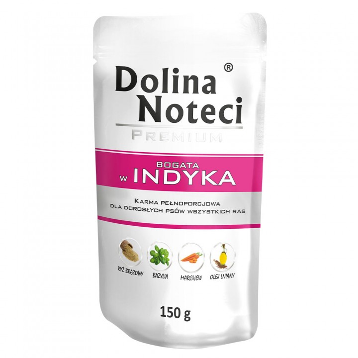 Пауч Dolina Noteci Premium для собак с индейкой, 150 г