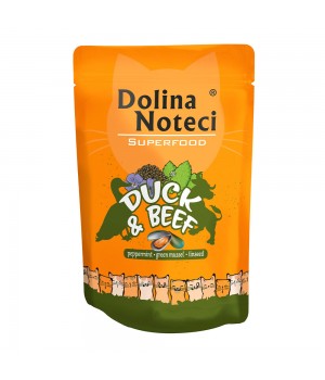 Пауч Dolina Noteci Superfood для кошек с уткой и говядиной, 85 г