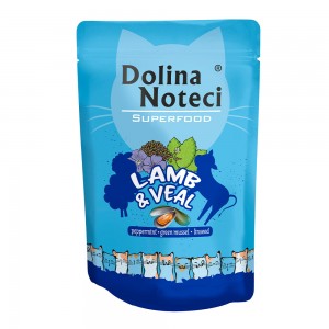 Пауч Dolina Noteci Superfood для кошек с ягнятиной и телятиной, 85 г