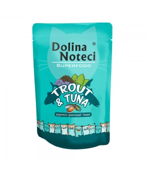 Пауч Dolina Noteci Superfood для кошек с форелью и тунцом, 85 г