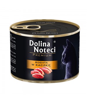 Корм консервований Dolina Noteci Premium для котів, м'ясні шматочки в соусі з качкою, 185 г