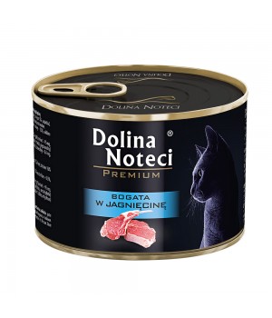 Корм консервированный Dolina Noteci Premium для кошек, мясные кусочки в соусе с ягнятиной, 185 г