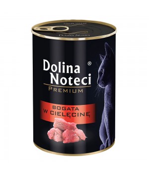Корм консервированный Dolina Noteci Premium для кошек, мясные кусочки в соусе с телятиной, 400 г