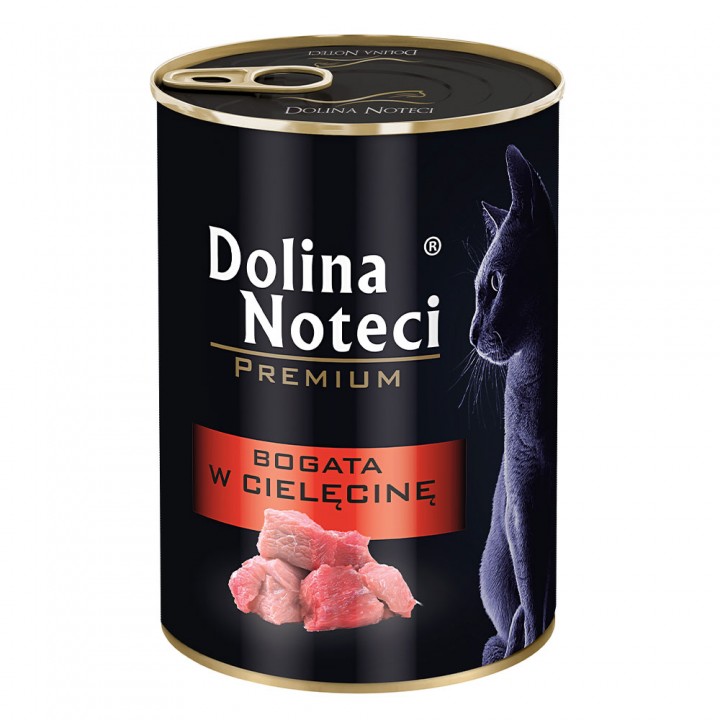 Корм консервированный Dolina Noteci Premium для кошек, мясные кусочки в соусе с телятиной, 400 г