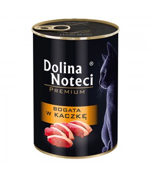 Корм консервований Dolina Noteci Premium для котів, м'ясні шматочки в соусі з качкою, 400 г