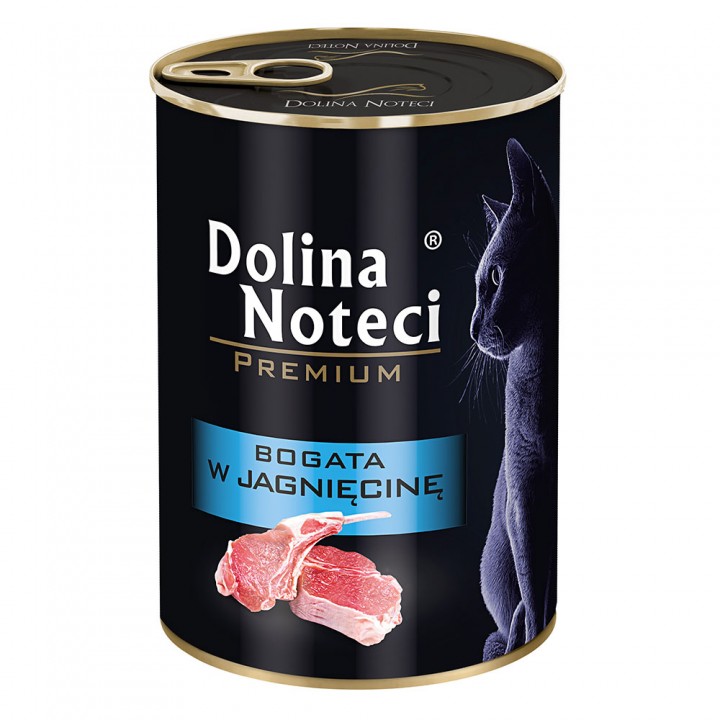 Корм консервированный Dolina Noteci Premium для кошек, мясные кусочки в соусе с ягнятиной, 400 г