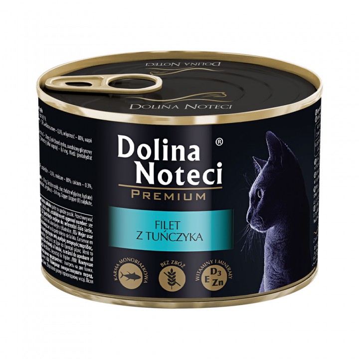Корм консервированный Dolina Noteci Premium для кошек с филе тунца, 185 г