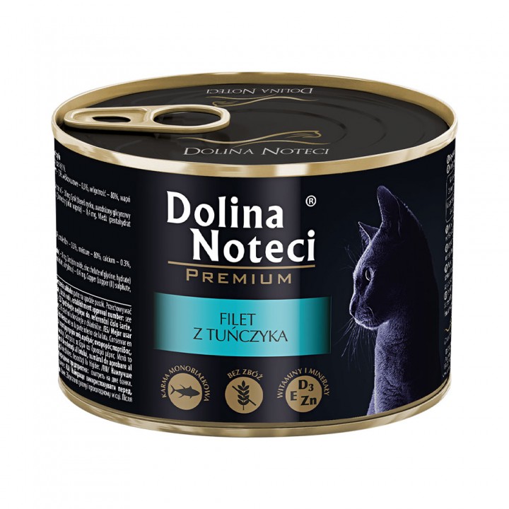 Корм консервований Dolina Noteci Premium для котів з філе тунця, 185 г