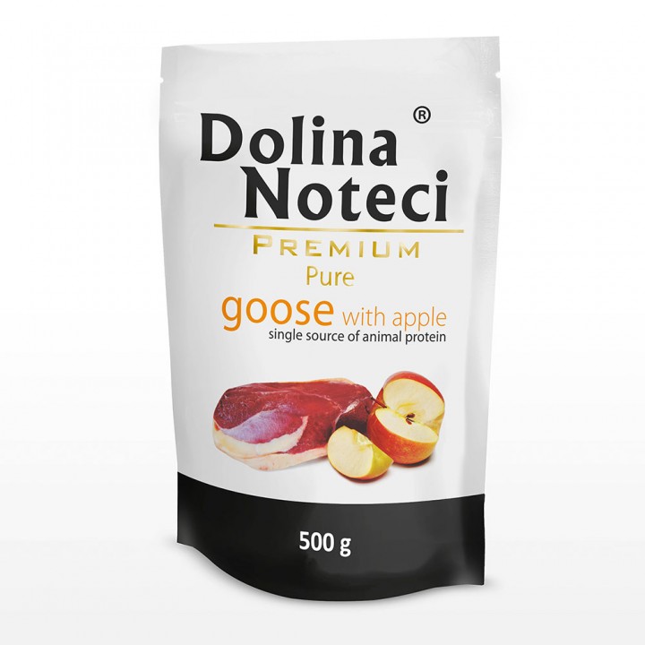 Пауч Dolina Noteci Premium Pure для собак аллергиков с гусем и яблоком, 500 г