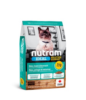 Nutram I19 Ideal Skin Coat - корм Нутрам I19 Идеал для кошек с проблемной кожей 5,4 кг (I19_5.4)