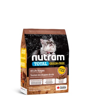 Nutram T22 Total Grain-Free - корм Нутрам T22 Тотал з куркою й індичкою для кішок 1,13 кг (T22_1.13)