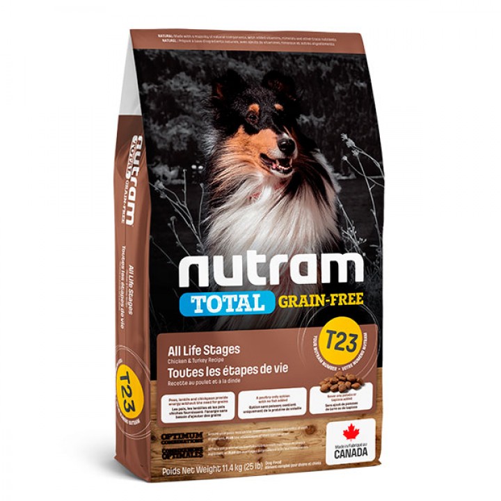 Nutram T23 Total Grain Free - корм Нутрам T23 Тотал с индейкой и курицей для собак 11,4 кг (T23_11.4)