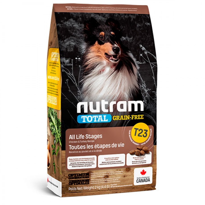 Nutram T23 Total Grain Free - корм Нутрам T23 Тотал с индейкой и курицей для собак 2 кг (T23_2)