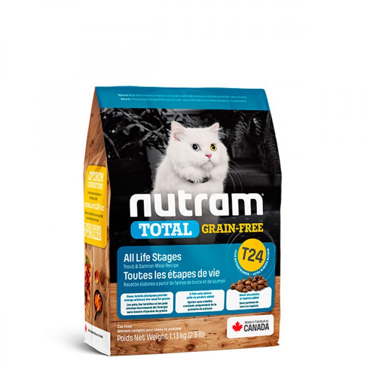 Nutram T24 Total Grain-Free - корм Нутрам T24 Тотал с лососем и форелью для кошек 1,13 кг (T24_1,13)