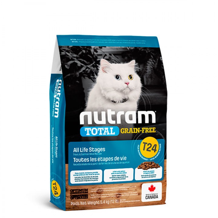 Nutram T24 Total Grain-Free - корм Нутрам T24 Тотал з лососем і фореллю для кішок 5,4 кг (T24_5.4)