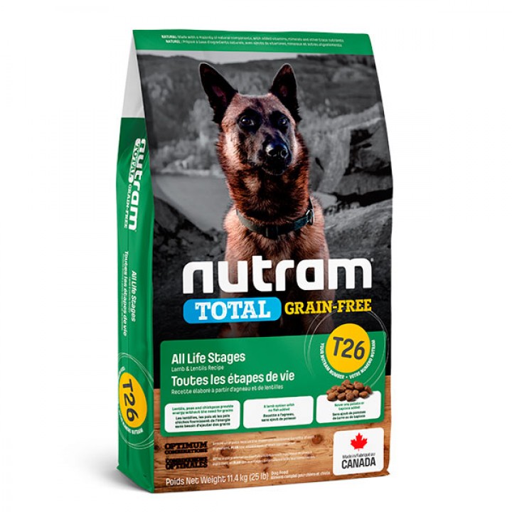 Nutram T26 Total Grain Free - корм Нутрам T26 Тотал з ягням і сочевицею для собак 11,4 кг (T26_11.4)