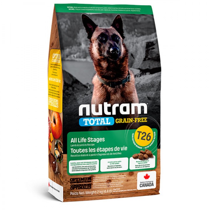 Nutram T26 Total Grain Free - корм Нутрам T26 Тотал з ягням і сочевицею для собак 2 кг (T26_2)