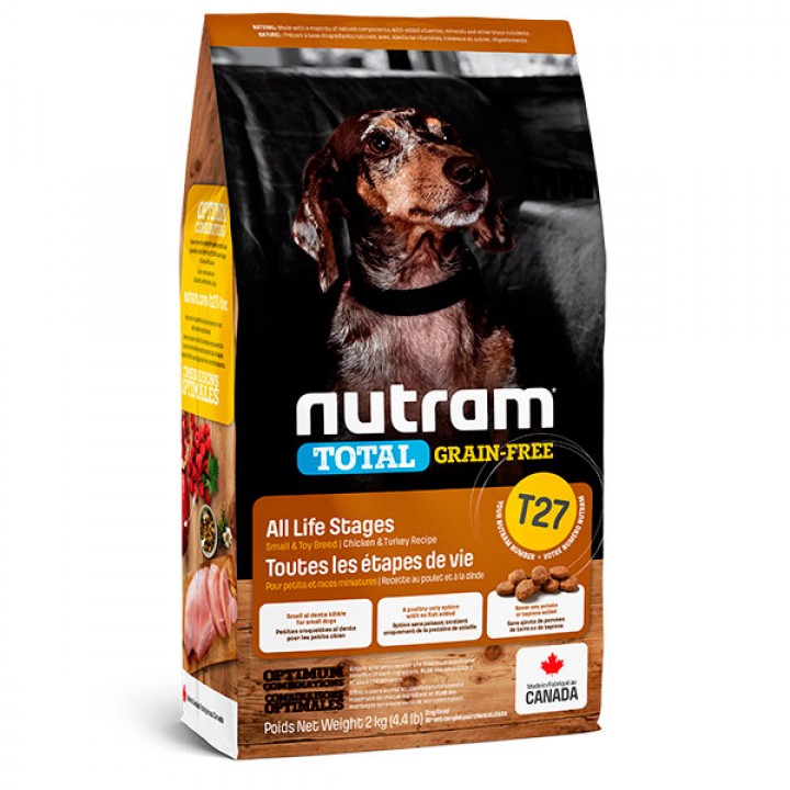 Nutram T27 Total Grain Free - корм Нутрам T27 Тотал с индейкой и курицей для собак мелких пород 2 кг (T27_2)