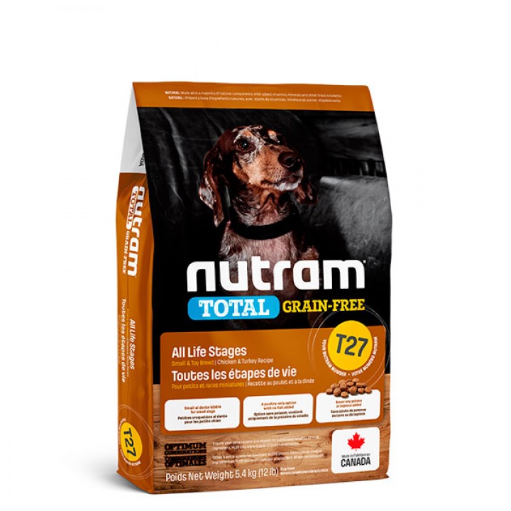 Nutram T27 Total Grain Free - корм Нутрам T27 Тотал с индейкой и курицей для собак мелких пород 20 кг (T27_20)