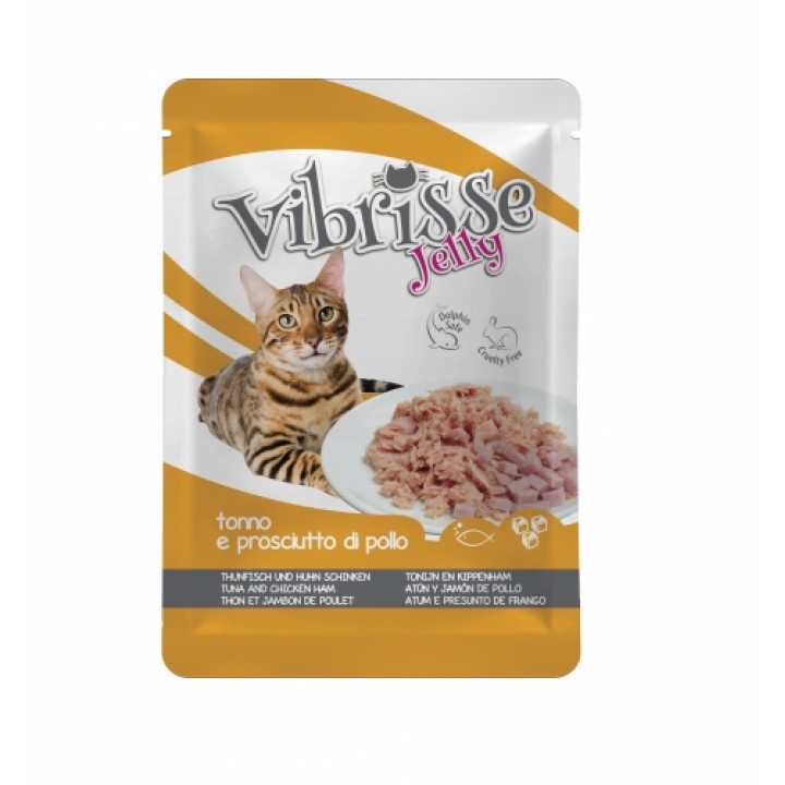 Vibrisse Jelly - консервы Вибрисс Джелли с тунцом и ветчиной в желе для кошек (пауч) 70 г (C1018988)