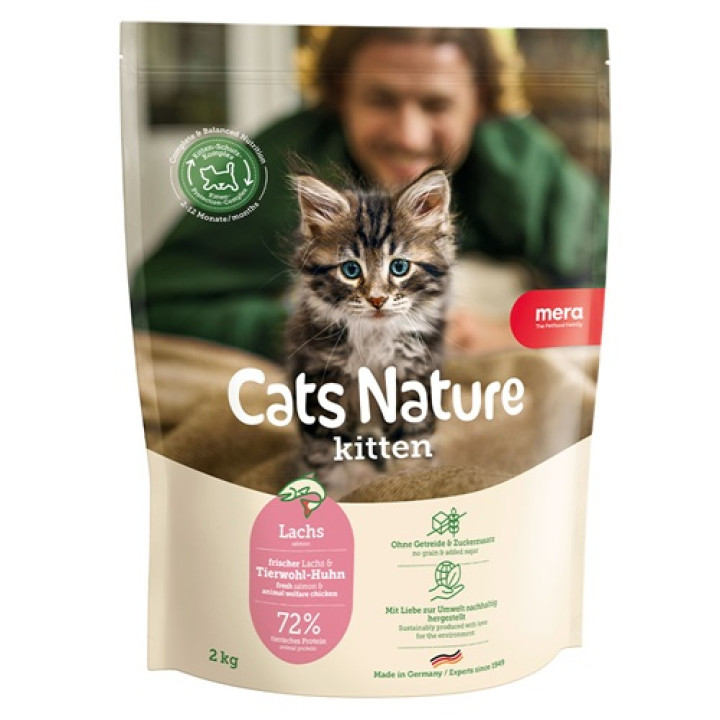MERA Cats Nature Kitten Salmon (Lachs) корм для котят всех пород с лососем, 2 кг