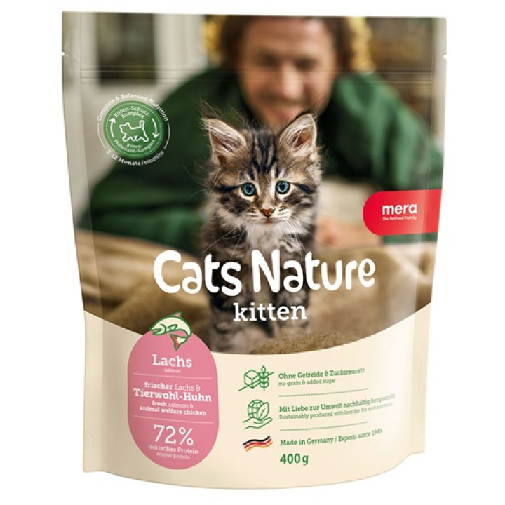 MERA Cats Nature Kitten Salmon (Lachs) корм для котят всех пород с лососем, 400 г