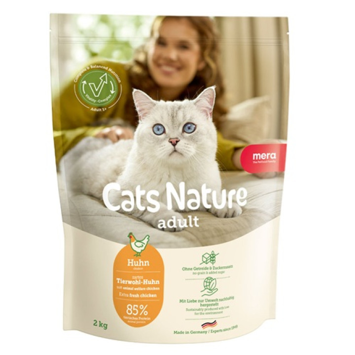 MERA Cats Nature Adult Chicken (Huhn) корм для взрослых кошек всех пород с курицей, 2 кг