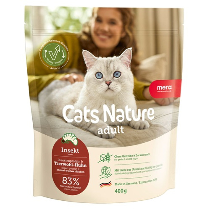 MERA Cats Nature Adult Insekt (Insekt) корм для взрослых кошек всех пород с насекомыми, 400 г