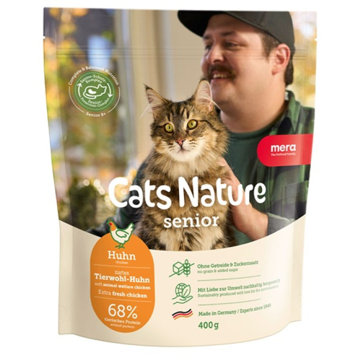 MERA Cats Nature Senior Chicken (Huhn) корм для пожилых кошек с курицей, 400 г