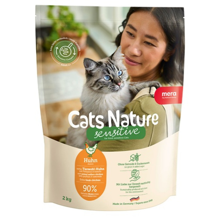 MERA Cats Nature Sensitive Chicken (Huhn) корм для кошек с чувствительным пищеварением с курицей, 2 кг