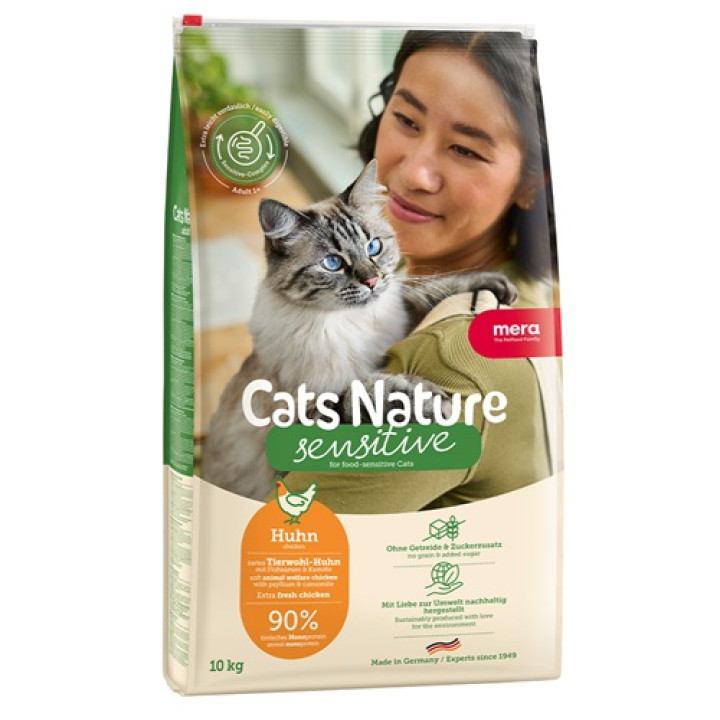 MERA Cats Nature Sensitive Chicken (Huhn) корм для кошек с чувствительным пищеварением с курицей, 10 кг