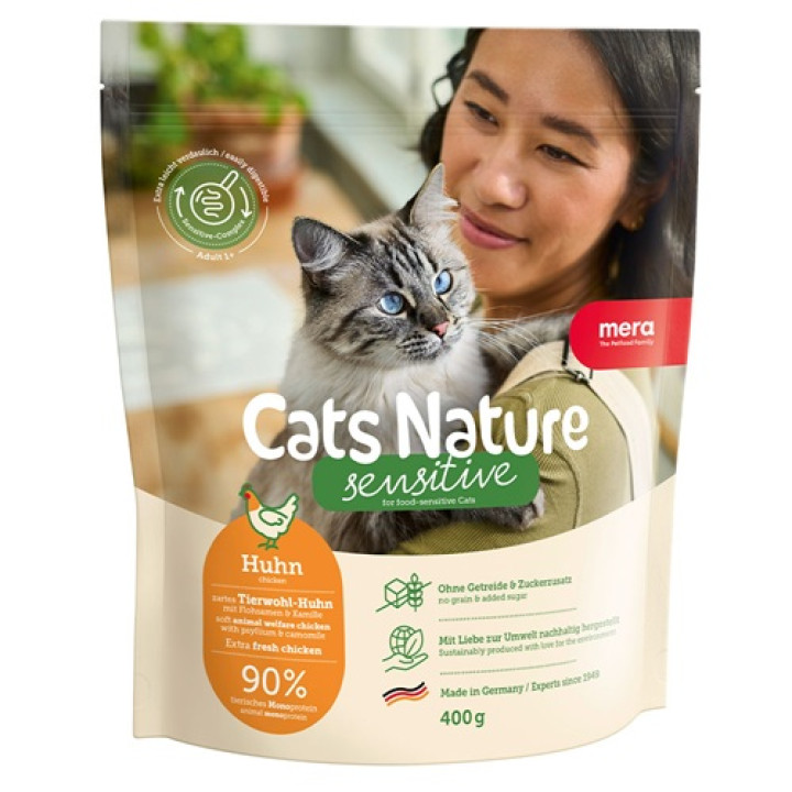 MERA Cats Nature Sensitive Chicken (Huhn) корм для кошек с чувствительным пищеварением с курицей, 400 г