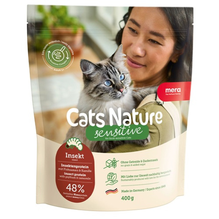 MERA Cats Nature Sensitive Insekt (Insekt) корм для кошек с чувствительным пищеварением с насекомыми, 400 г