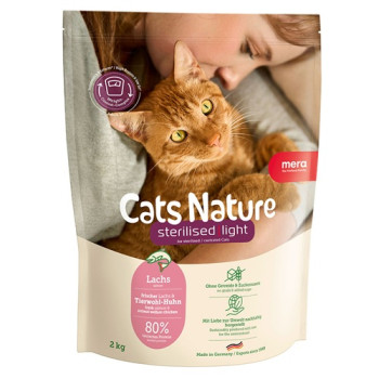 MERA Cats Nature Sterilised Light Salmon (Lachs) корм для стерилізованих та кастрованих котів з лососем, 2кг