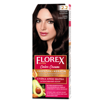 Стійка крем-фарба для волосся Florex Super Темний каштан 2.2, 1 шт (4823001601375)