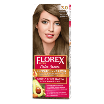 Стійка крем-фарба для волосся Florex Super Русявий 3.0, 1 шт (4823001601399)