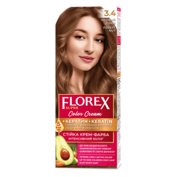 Стійка крем-фарба для волосся Florex Super Лісовий горіх 3.4, 1 шт (4823001603041)