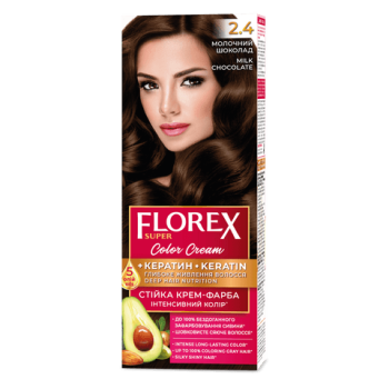 Стійка крем-фарба для волосся Florex Super Молочний шоколад 2.4, 1 шт (4823001603058)