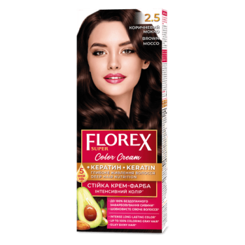 Стійка крем-фарба для волосся Florex Super Коричневий мокко 2.5, 1 шт (4823001603294)