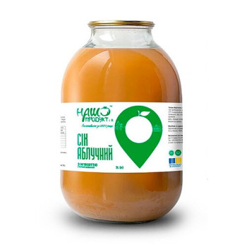 Сік яблучний Наш Продукт і К з м'якоттю стерилізований, 3л (4820104281497)