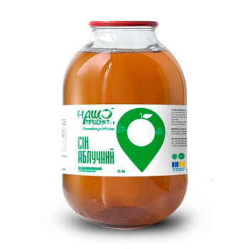 Сік яблучний Наш Продукт і К відновлений стерилізований, 3л (4820104281596) Сік яблучний Наш Продукт і К відновлений стерилізований, 3л (4820104281596)