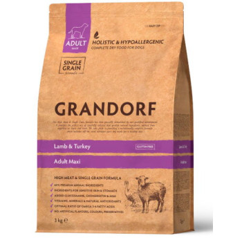 Сухой корм Grandorf Lamb and Turkey Maxi с ягненком и индейкой для собак крупных пород 3 кг