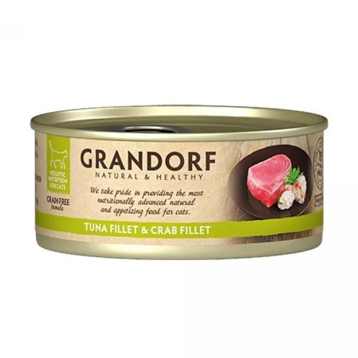 Влажный корм для кошек Grandorf Tuna Fillet & Crab Fillet филе тунца с мясом краба, 70 г