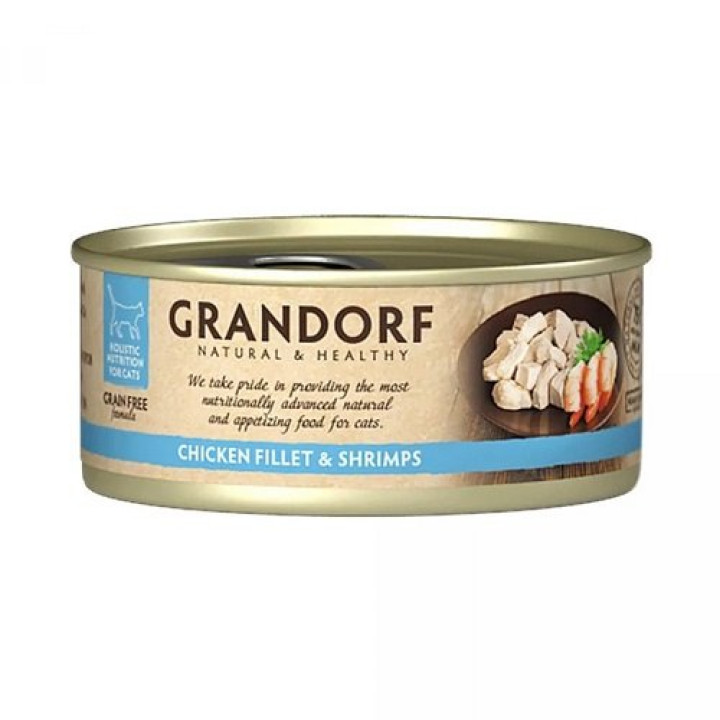 Вологий корм для котів Grandorf Chicken Fillet & Shrimps куряча грудка з креветками, 70 г