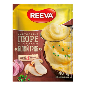 Пюре картофельное Reeva со вкусом Белый гриб 40 г (4820179259704)