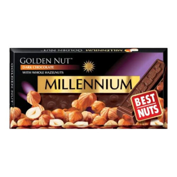 Шоколад Millennium Golden Nut черный с цельными лесными орехами, 100 г (4820005193073) Шоколад Millennium Golden Nut черный с цельными лесными орехами, 100 г (4820005193073)