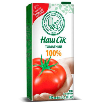 Сок ОКЗДХ Наш Сок Томатный с мякотью и солью 0.95 л (4820003689141) Сок ОКЗДХ Наш Сок Томатный с мякотью и солью 0.95 л (4820003689141)