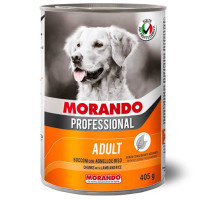 Консервований корм Morando PROFESSIONAL для дорослих собак, шматочки з ягнятиною та рисом, 405 г