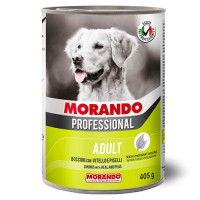 Консервований корм Morando PROFESSIONAL для дорослих собак, шматочки з яловичиною, 405 г