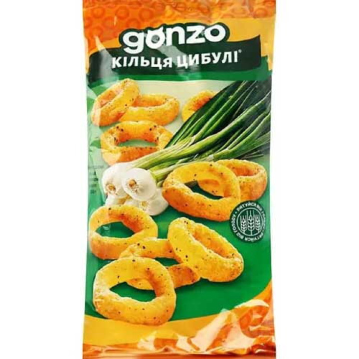 Кукурудзяні кільця Gonzo зі смаком цибулі 150г